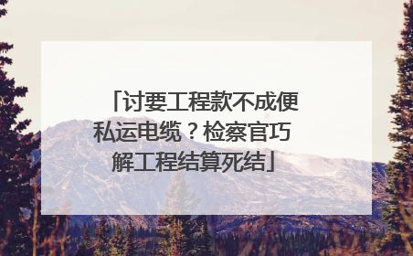 讨要工程款不成便私运电缆？检察官巧解工程结算死结
